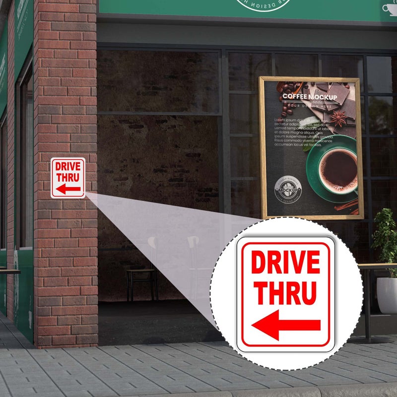 Work House Signs Drive Thru w/Left Arrow Entrance Sign for Drivers Aluminum Composite Gate, Street Signs for Business, Small Business Supplies, Enter Arrow Sign - Outdoor Signs for Home, Office - 8.5" x 10" - Image 5